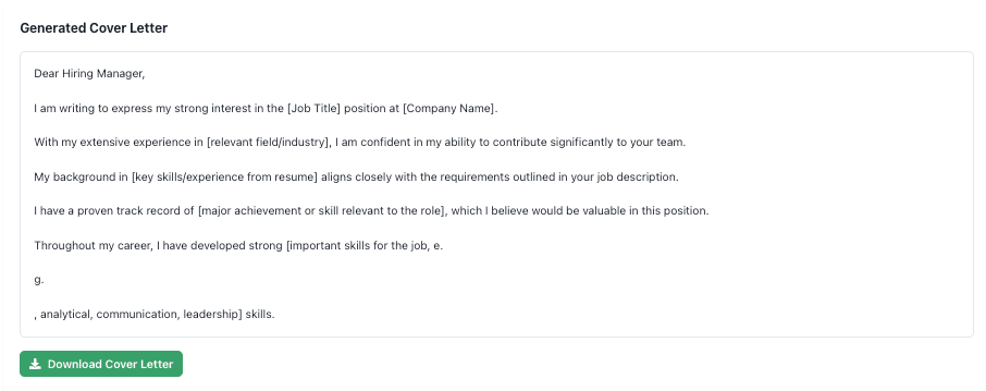 JobSyncAI Application Dashboard